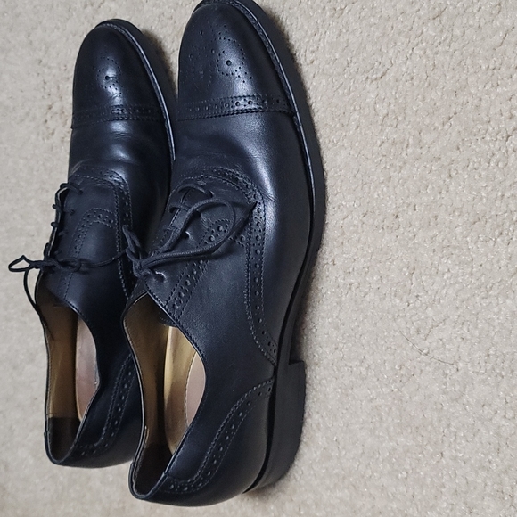Daniel Cremieux Leather Dress Shoes Mens 9.5 D Oxford Cap Toe Black - Picture 5 of 12